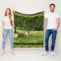 Charlie Fox Terrier Play Time, Fleece Blanket