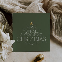 CHARLIE Grönt Star-familjen God jul Julkort