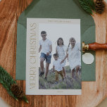 CHARLIE Guld Family Photo Boho God jul Julkort<br><div class="desc">CHARLIE Guld Family Photo Boho God jul Helgdag Card. Anpassa framsidan av kortet till ett foto,  din familj namn och året. Anpassa baksidan med en Julhälsningar- eller familjedom som tillval,  och din familj namn.</div>