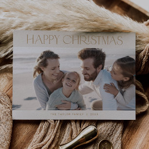 CHARLIE Guld Modern Family Photo Lycklig jul Julkort