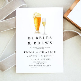 CHARLIE Modern Bubbles and Brews Par Shower Inbjudningar