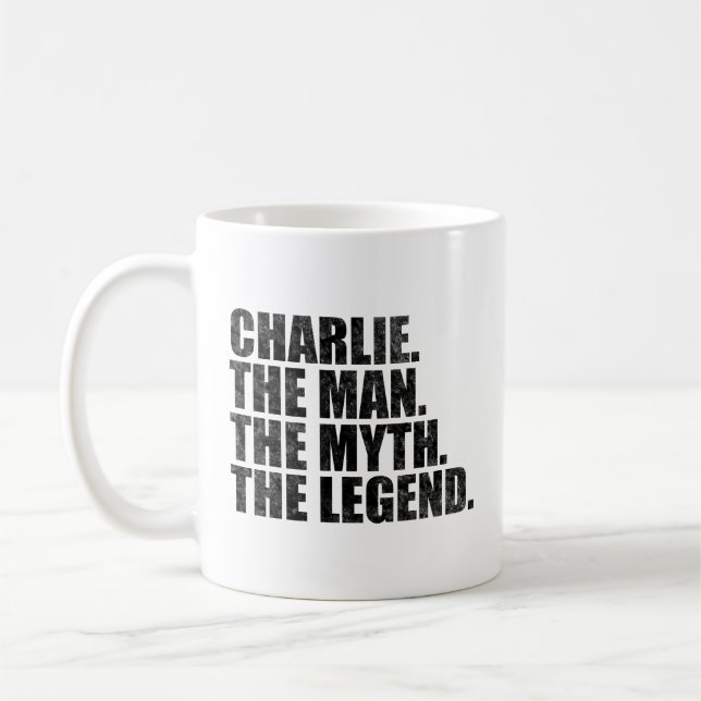 Charlie name, Charlie The Man The Myth The Legend Kaffemugg (Vänster)
