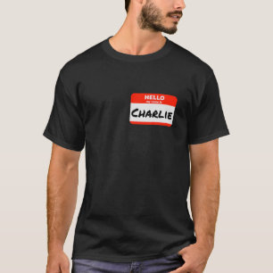 Charlie Namn bricka Sticker Hej Min Namn är Charli T Shirt