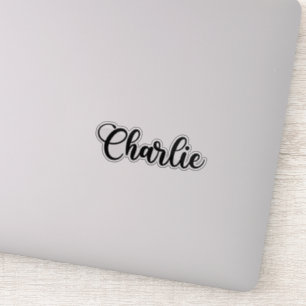 Charlie Namn - Handskriven calligrafi Klistermärken