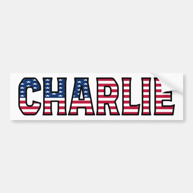 Charlie Namn Vorname USA Aufkleber Sticker Auto Bildekal (Framsidan)