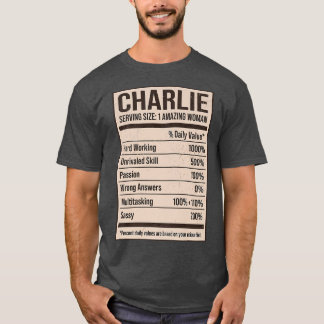 Charlie Nutrition Facts Name Nickname Alias Title T Shirt