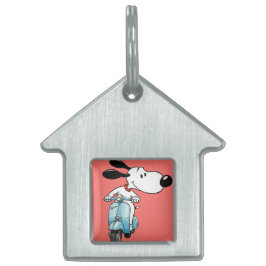 Charlie on a Scooter, by Natasha Us   ID-bricka Husdjur