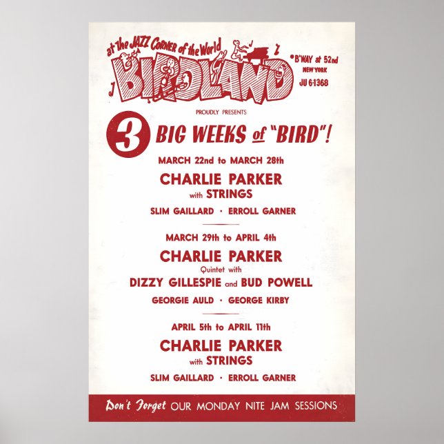 Charlie Parker - Dizzy Gillespie jazzaffisch Poster (Framsidan)