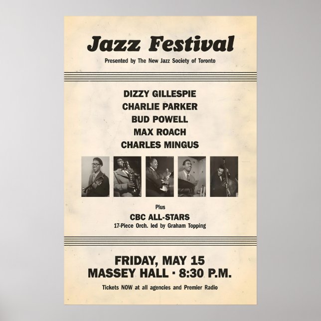 Charlie Parker - Dizzy Gillespie jazzaffisch Poster (Framsidan)