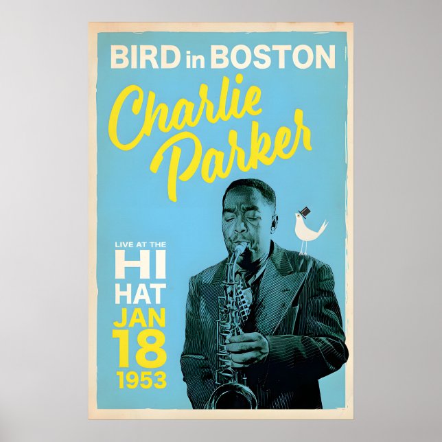 Charlie Parker i Boston, Originaltryckdesign Poster (Framsidan)