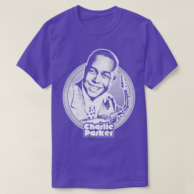 Charlie Parker Retro Jazz Music Fläkt Design T Shirt (Design framsida)