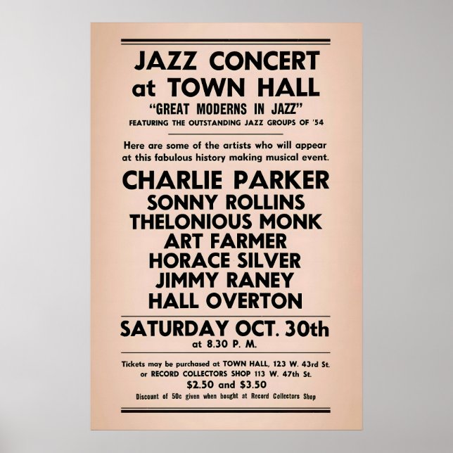 Charlie Parker - Sonny Rollins - Thelonious Monk Poster (Framsidan)