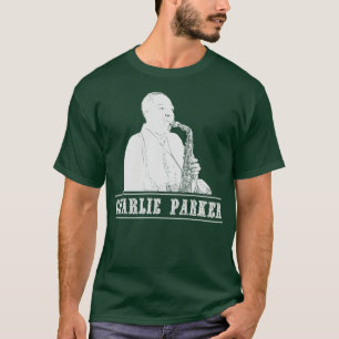 Charlie Parker vit retro T Shirt