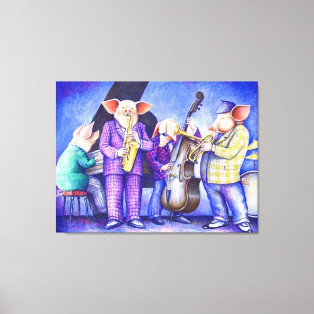 Charlie Porker och All Sties Jazz Print Canvastryck (Framsida)