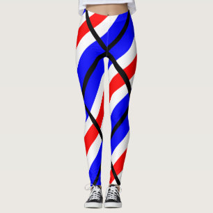Charlie Rött vitt blått Leggings