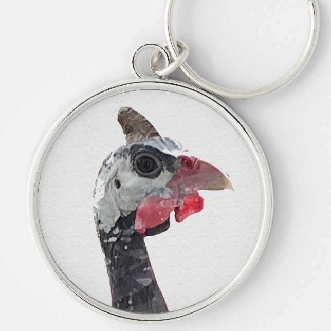 Charlie Round Premium Rund Silverfärgad Nyckelring (Framsidan)