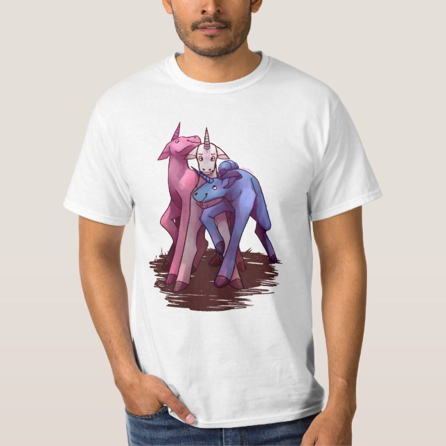 charlie Unicorn lycklig T Shirt (Framsida)