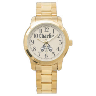 Charlie's Crossed Checkered Flaggor Watch Armbandsur