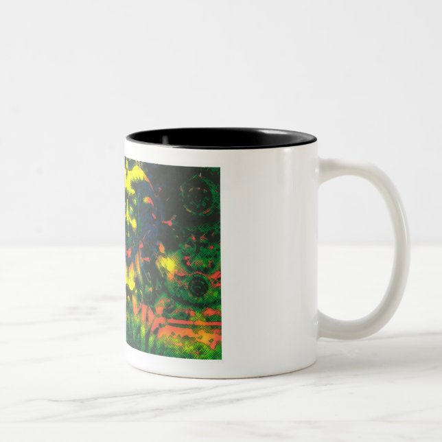 Charlies lyckliga Gargoyle Två-Tonad Mugg (Höger)