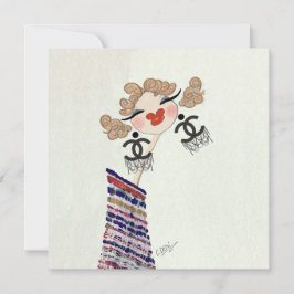 Charlotte är lycklig modeillustration julkort