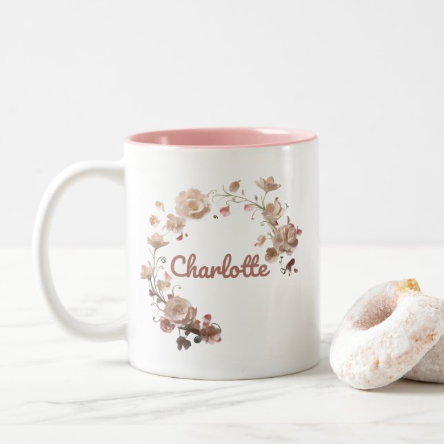 Charlotte Blommigt Mugg (Med munk)
