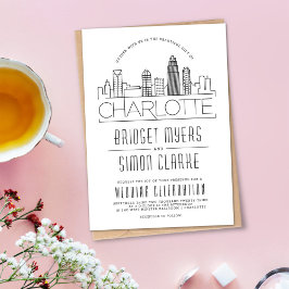 Charlotte Bröllop | Stiliserad Skyline-inbjudan Inbjudningar