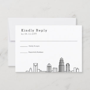 Charlotte Bröllop Stylized Skyline OSA Kort