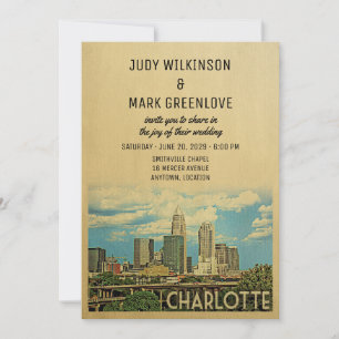 Charlotte bröllopsinbjudan North Carolina Inbjudningar