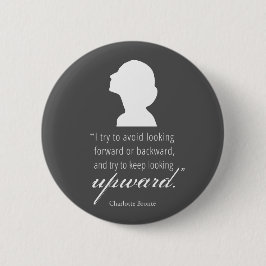 Charlotte Bronte - Behållan Tittar uppåt - svart Knapp