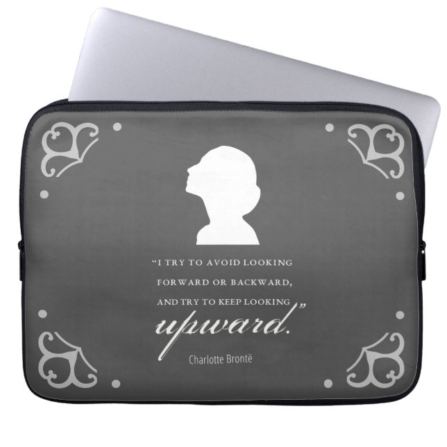 Charlotte Bronte - Behållan Tittar uppåt - svart Laptop Fodral (Framsidan)