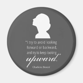 Charlotte Bronte - Behållan Tittar uppåt - svart Magnet