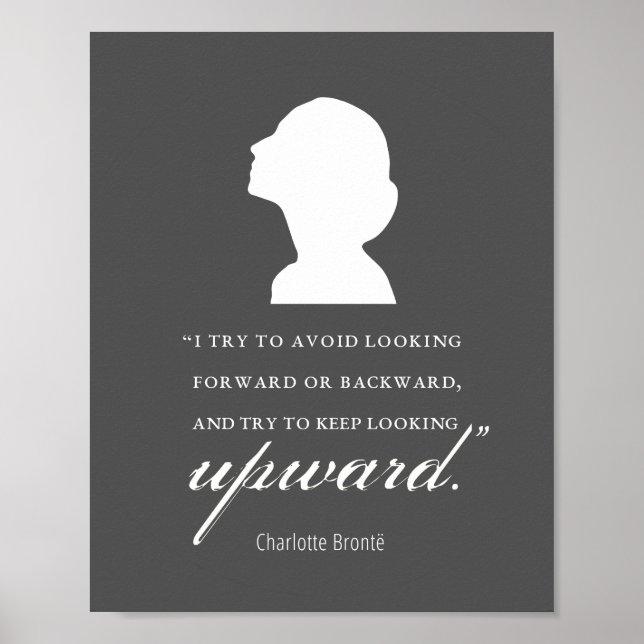 Charlotte Bronte - Behållan Tittar uppåt - svart Poster (Framsidan)