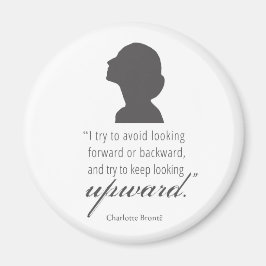 Charlotte Bronte - Behållan Tittar uppåt - vit Magnet