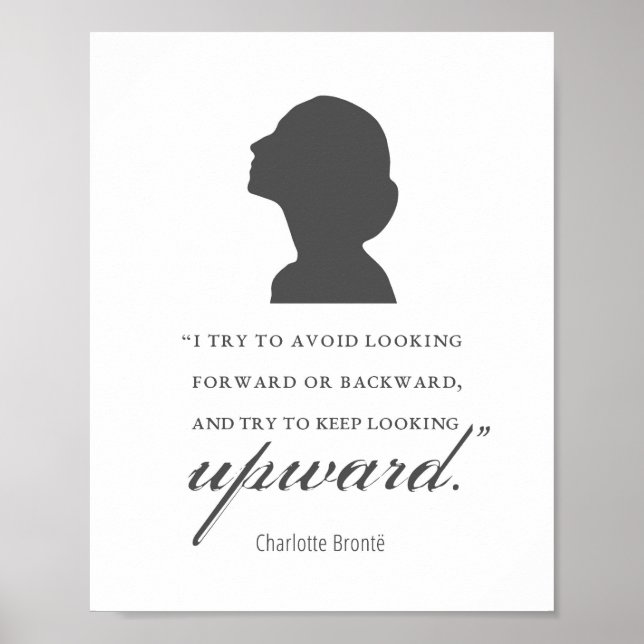 Charlotte Bronte - Behållan Tittar uppåt - vit Poster (Framsidan)