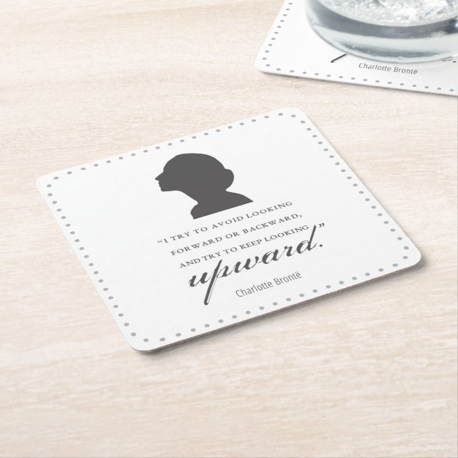 Charlotte Bronte - Behållan Tittar uppåt - vit Underlägg Papper Kvadrat (Vinklad)