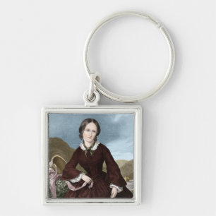 Charlotte Bronte Fyrkantig Silverfärgad Nyckelring