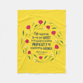 Charlotte Bronte Jane Eyre Blommigt Life Bok Quote Fleecefilt