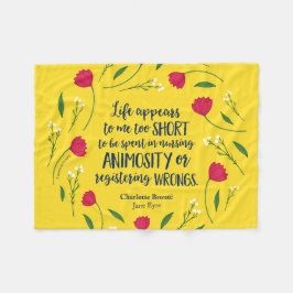 Charlotte Bronte Jane Eyre Blommigt Life Bok Quote Fleecefilt