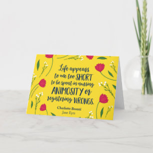Charlotte Bronte Jane Eyre Blommigt Life Bok Quote Kort