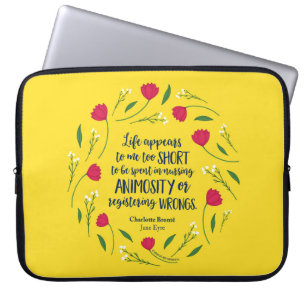 Charlotte Bronte Jane Eyre Blommigt Life Bok Quote Laptop Fodral