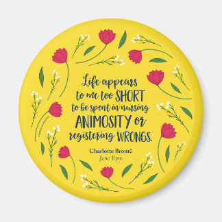 Charlotte Bronte Jane Eyre Blommigt Life Bok Quote Magnet