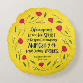 Charlotte Bronte Jane Eyre Blommigt Life Bok Quote Rund Kudde
