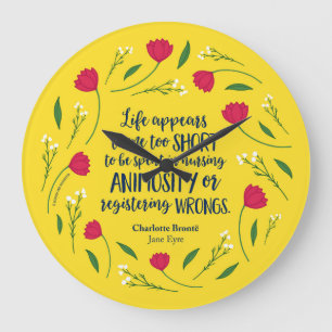 Charlotte Bronte Jane Eyre Blommigt Life Bok Quote Stor Klocka