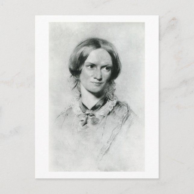 Charlotte Brontë porträtt av George Richmond Vykort (Framsida)