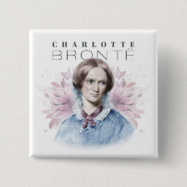 Charlotte Bronte Porträtt by Richmond with Flowers Knapp