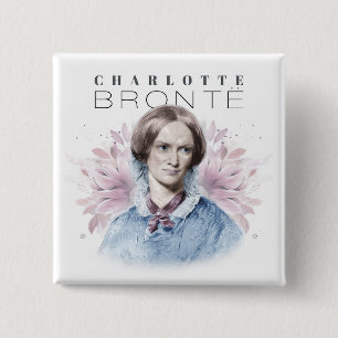 Charlotte Bronte Porträtt by Richmond with Flowers Knapp
