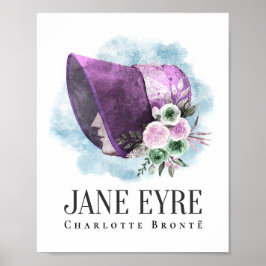 Charlotte Bronte Porträtt by Richmond with Flowers Poster