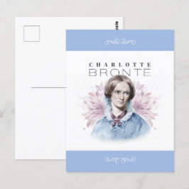 Charlotte Bronte Porträtt by Richmond with Flowers Vykort
