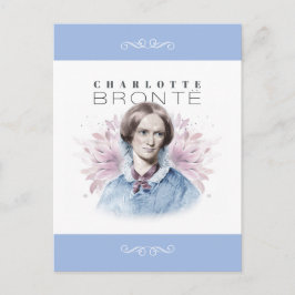 Charlotte Bronte Porträtt by Richmond with Flowers Vykort