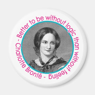 Charlotte Bronte porträtt med citationstecken Magnet